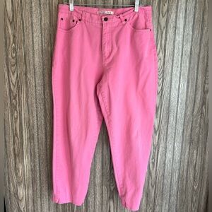 Bill Blass Petites VTG 90’s Pink Denim Straight Leg Tailored Hem Jeans Easy Fit